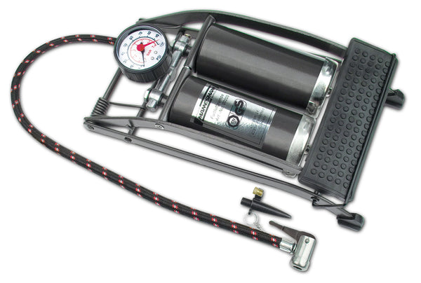 Double cylinder foot air pump