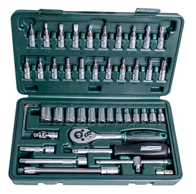 Socket wrench set 1/4", 46 pieces.