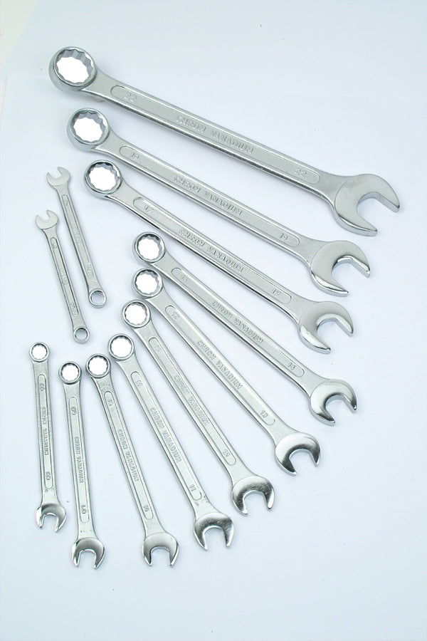 Combination wrench set, 12 pieces, 6-22 mm, CV, GS
