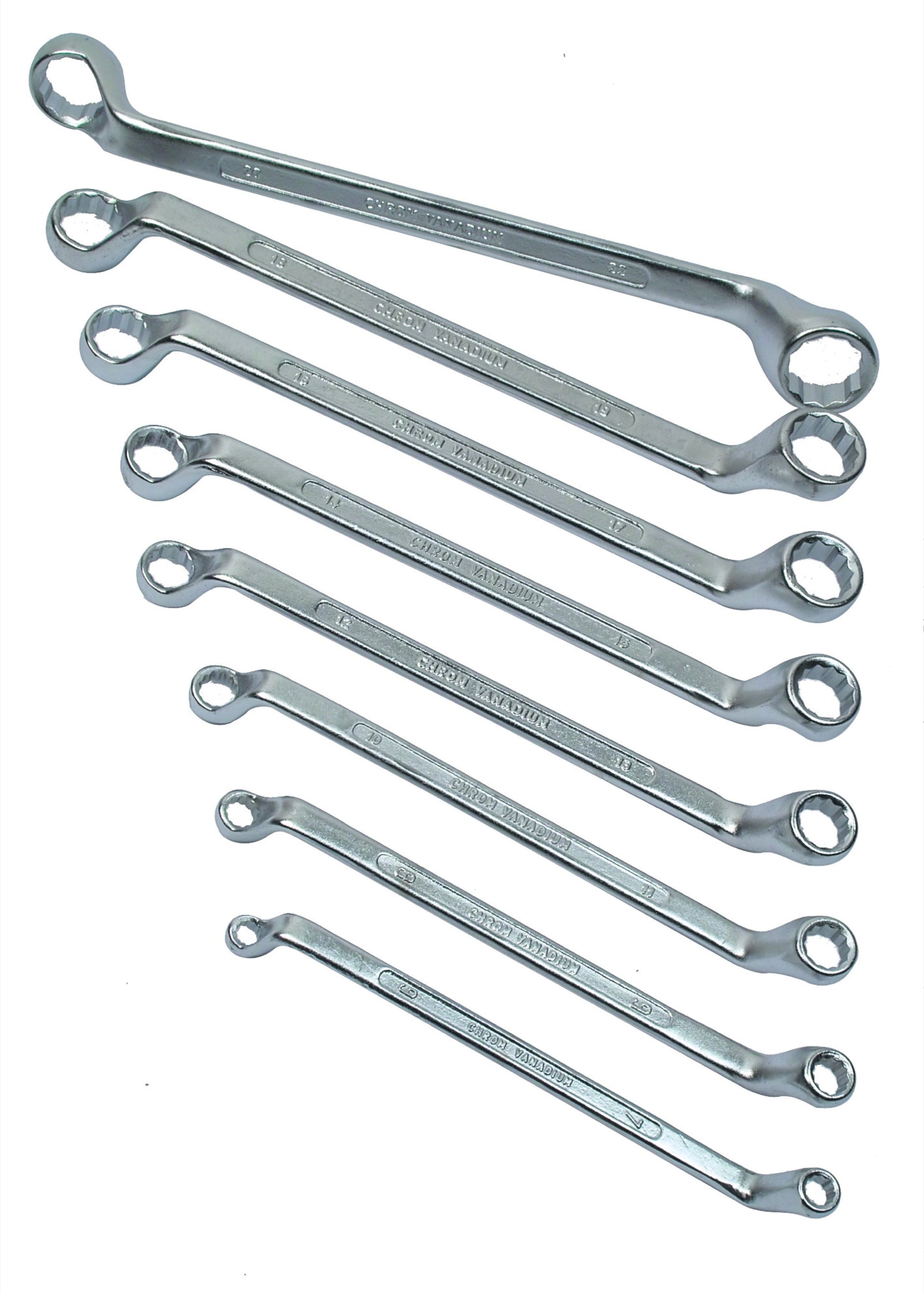 Ring spanner set, 8 pieces, 6-22 mm, CV, GS
