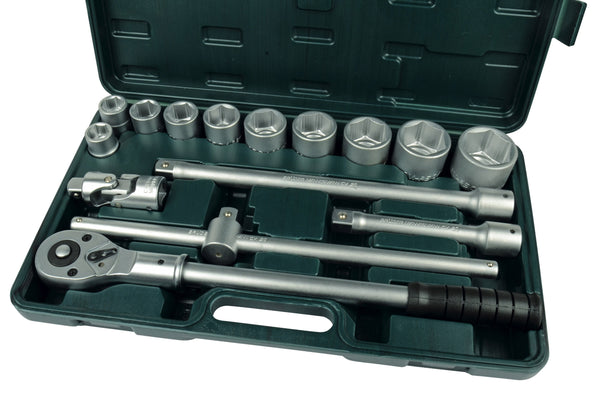 Socket wrench set 3/4", 15 pieces.