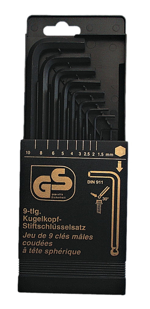Kugelkopf-Stiftschl.-Satz 6-kant, 9-tlg., CV-Stahl
