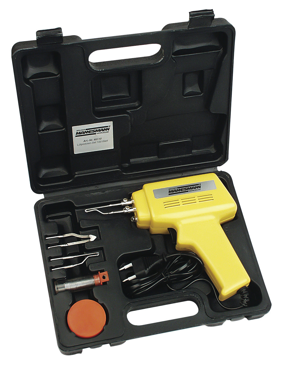 Pistolet à souder avec accessoires, en étui