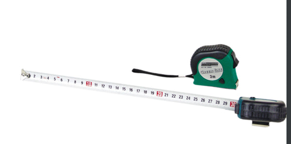 Tape measure 3 mx 16 mm, green/black housing