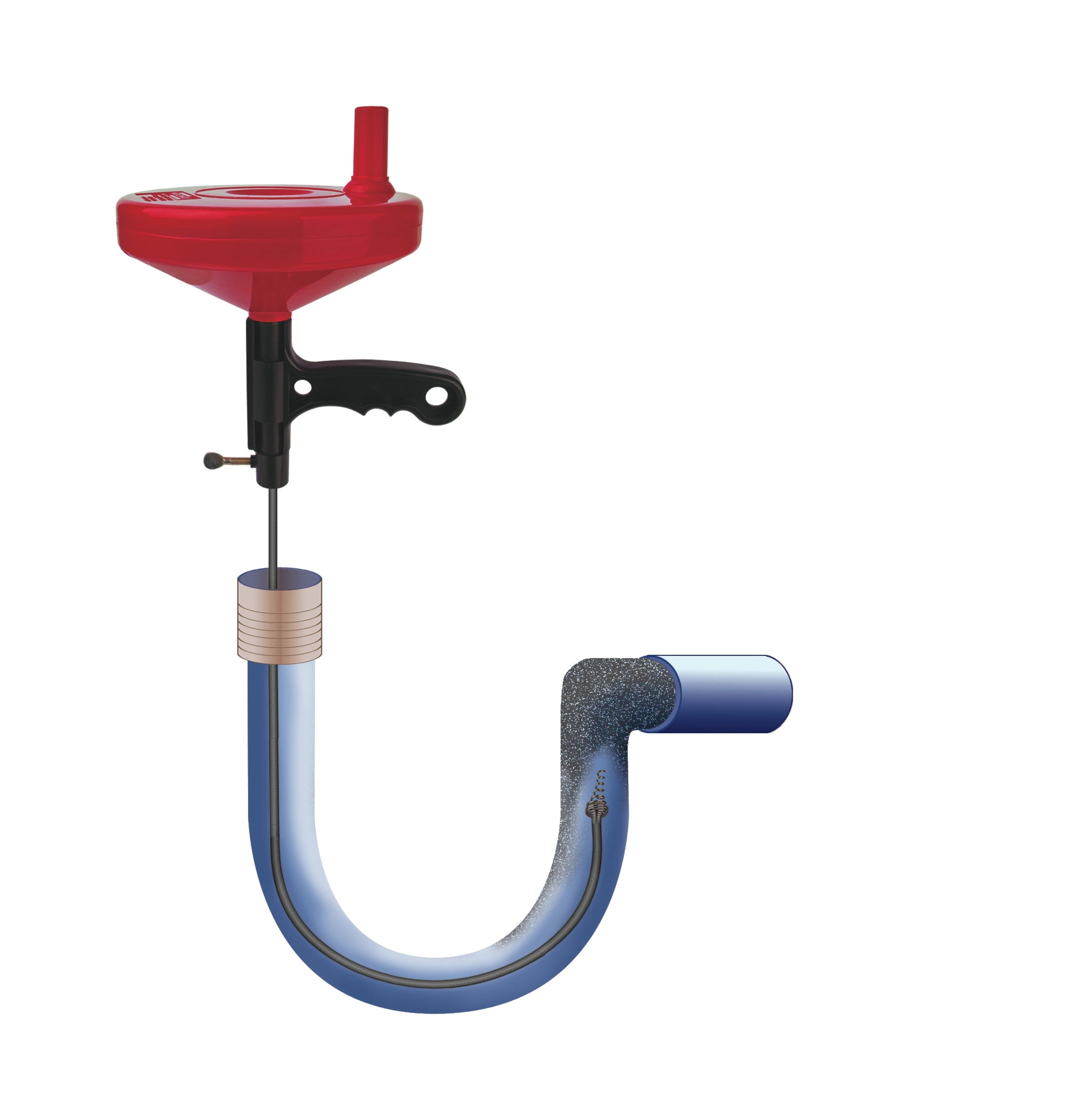 Pipe cleaning shaft 5 m, with hand crank