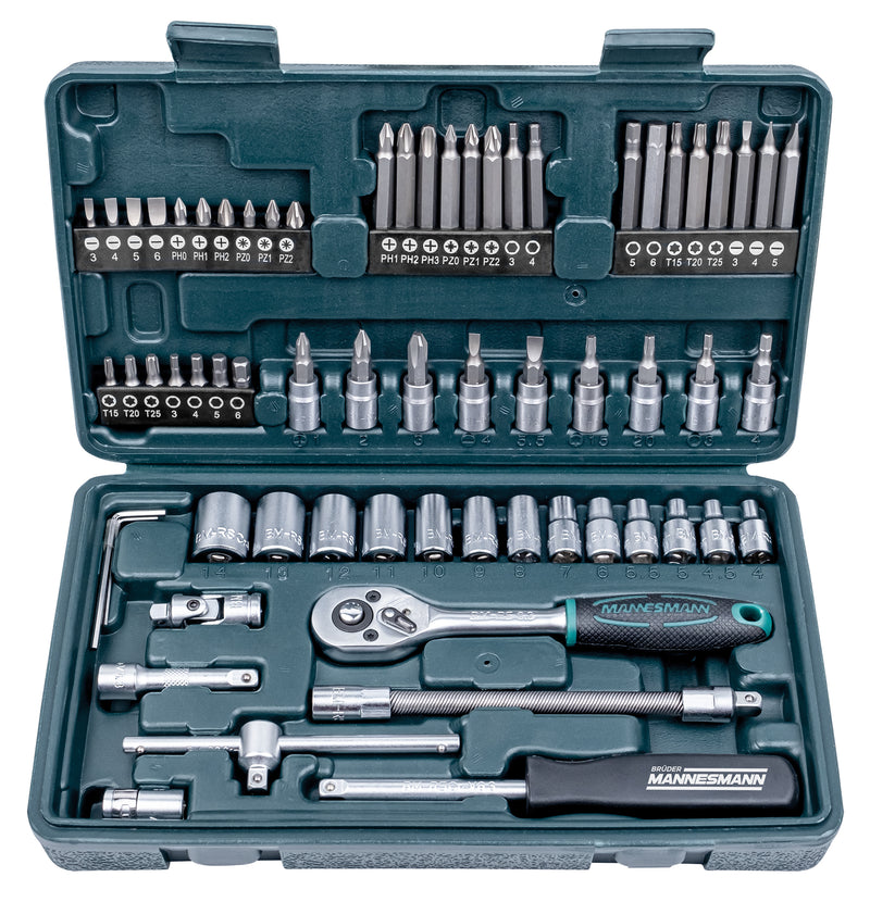 65 pieces Socket wrench set 1/4"