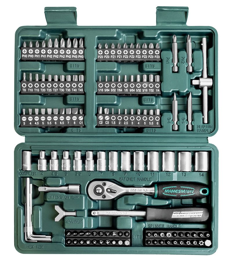 130 pieces Socket wrench and bit set