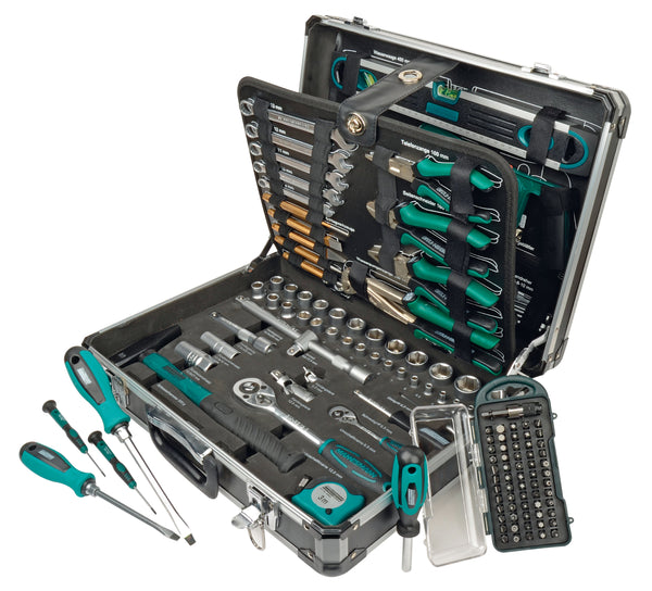 Aluminum tool case, equipped, 160 pieces.