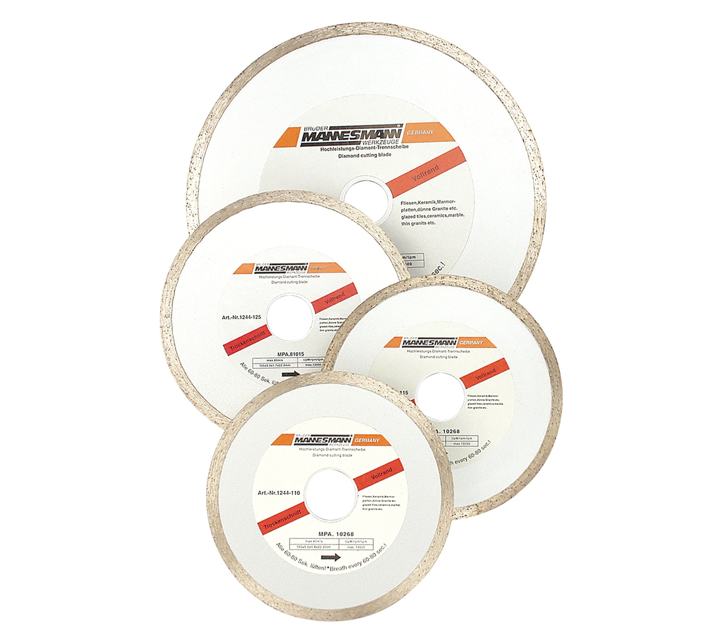 Disque à tronçonner diamanté, jante pleine, diam. 180mm