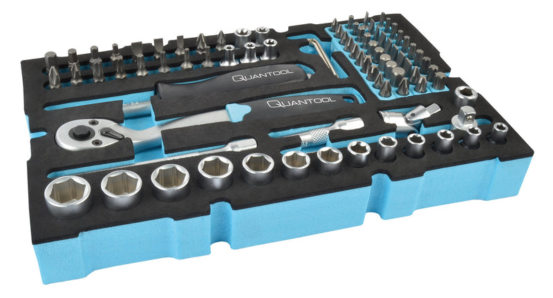 QUANTOOL - Socket wrench set 85 pieces, 1/4" - suitable for Quantool L-Boxx Mini