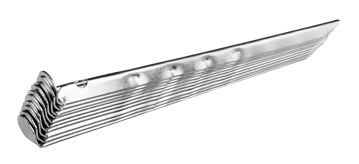 Piquets en acier demi-rond, ondulés, longueur 23 cm,