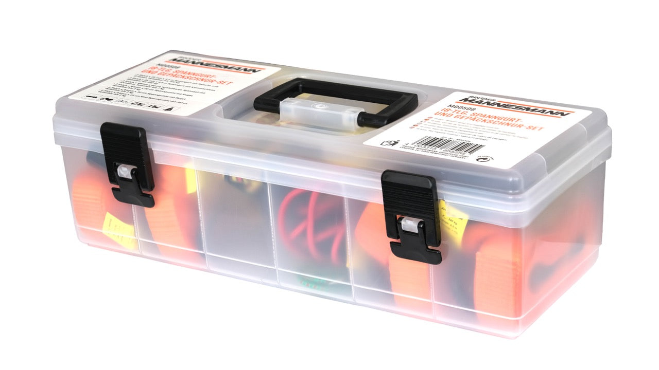 18-tlg. Spanngurt- und Gepäckschnur-Set