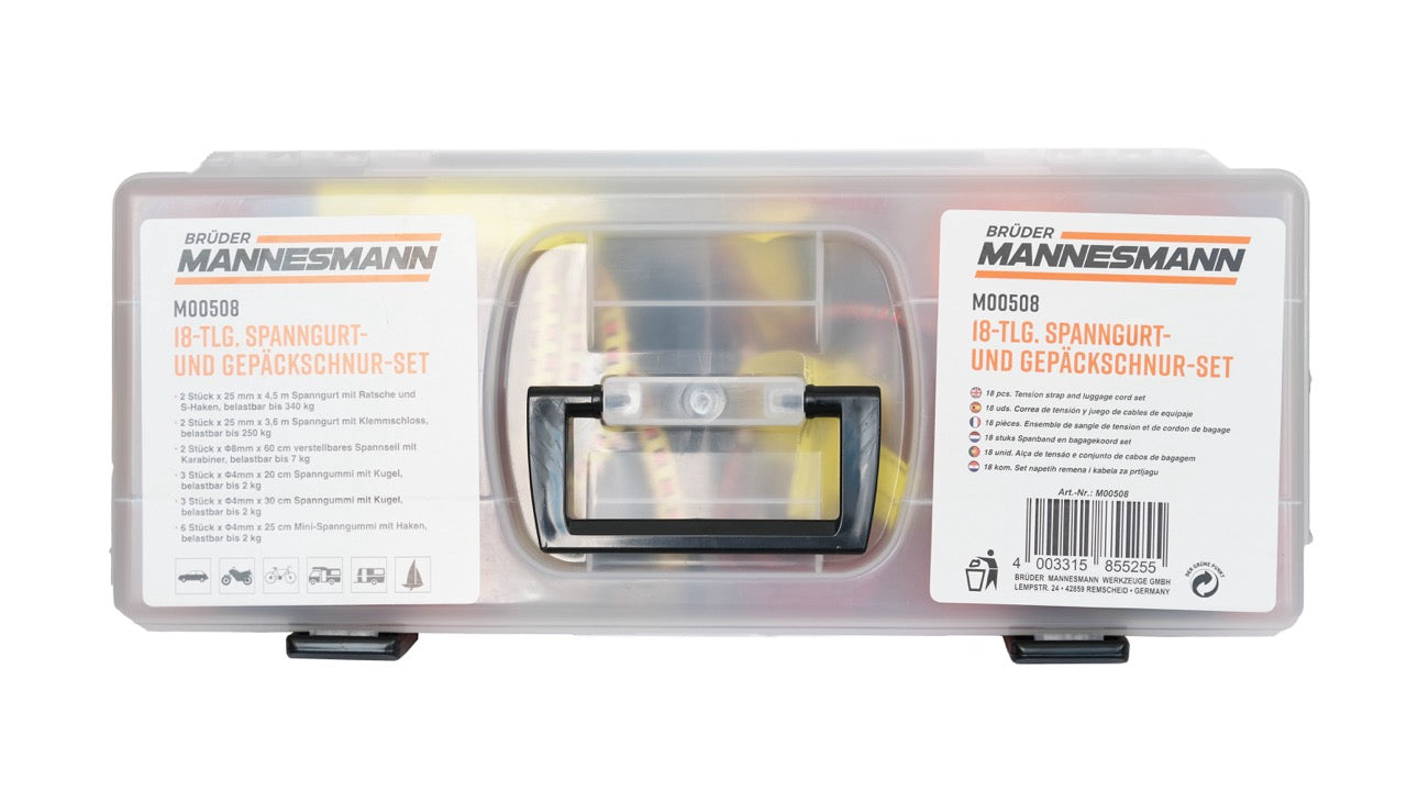 18-tlg. Spanngurt- und Gepäckschnur-Set