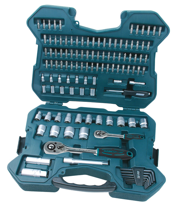 Socket wrench set 115 pieces, 1/4"+1/2"