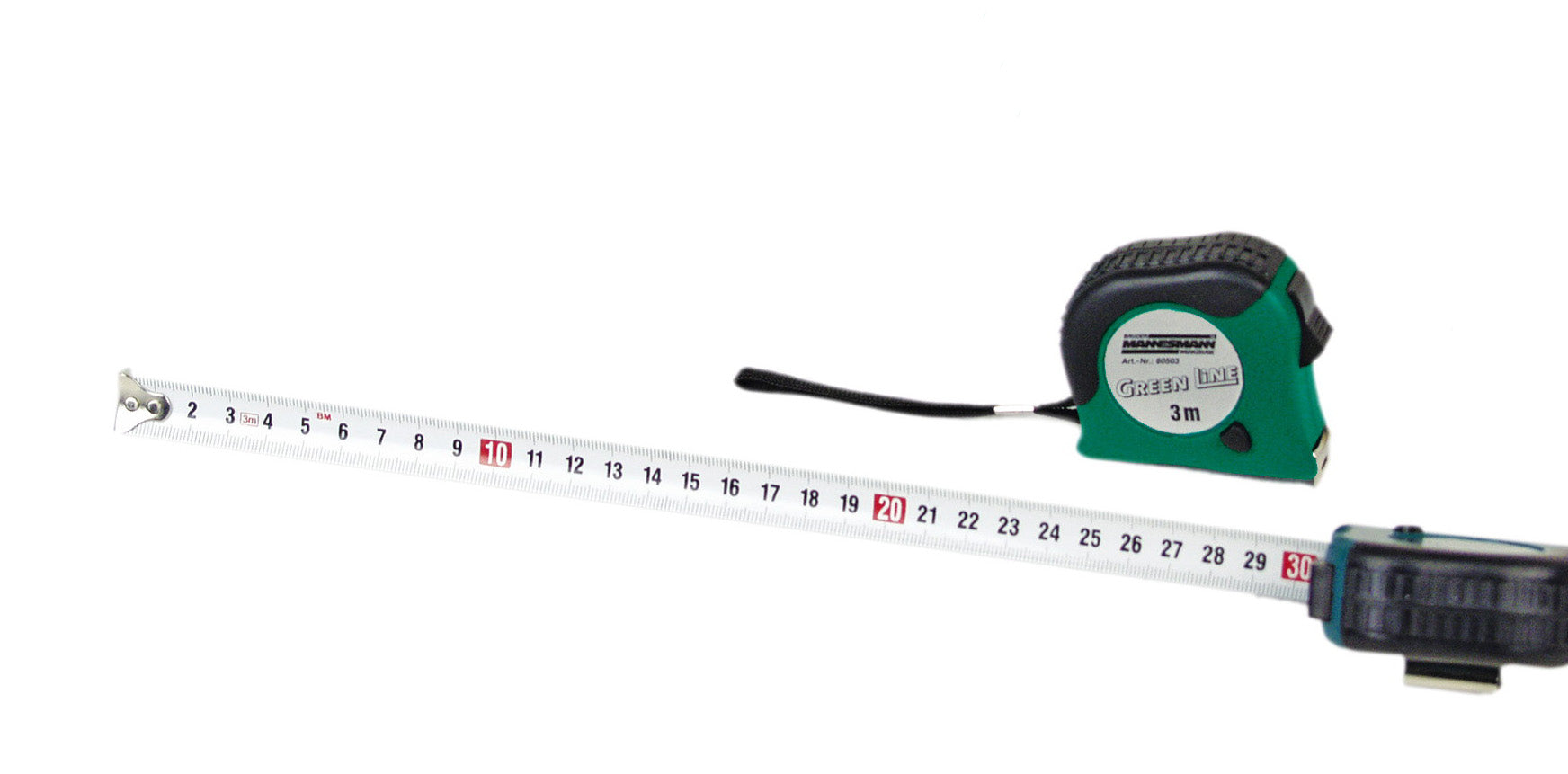 Mètre ruban 3 mx 16 mm, boîtier vert/noir
