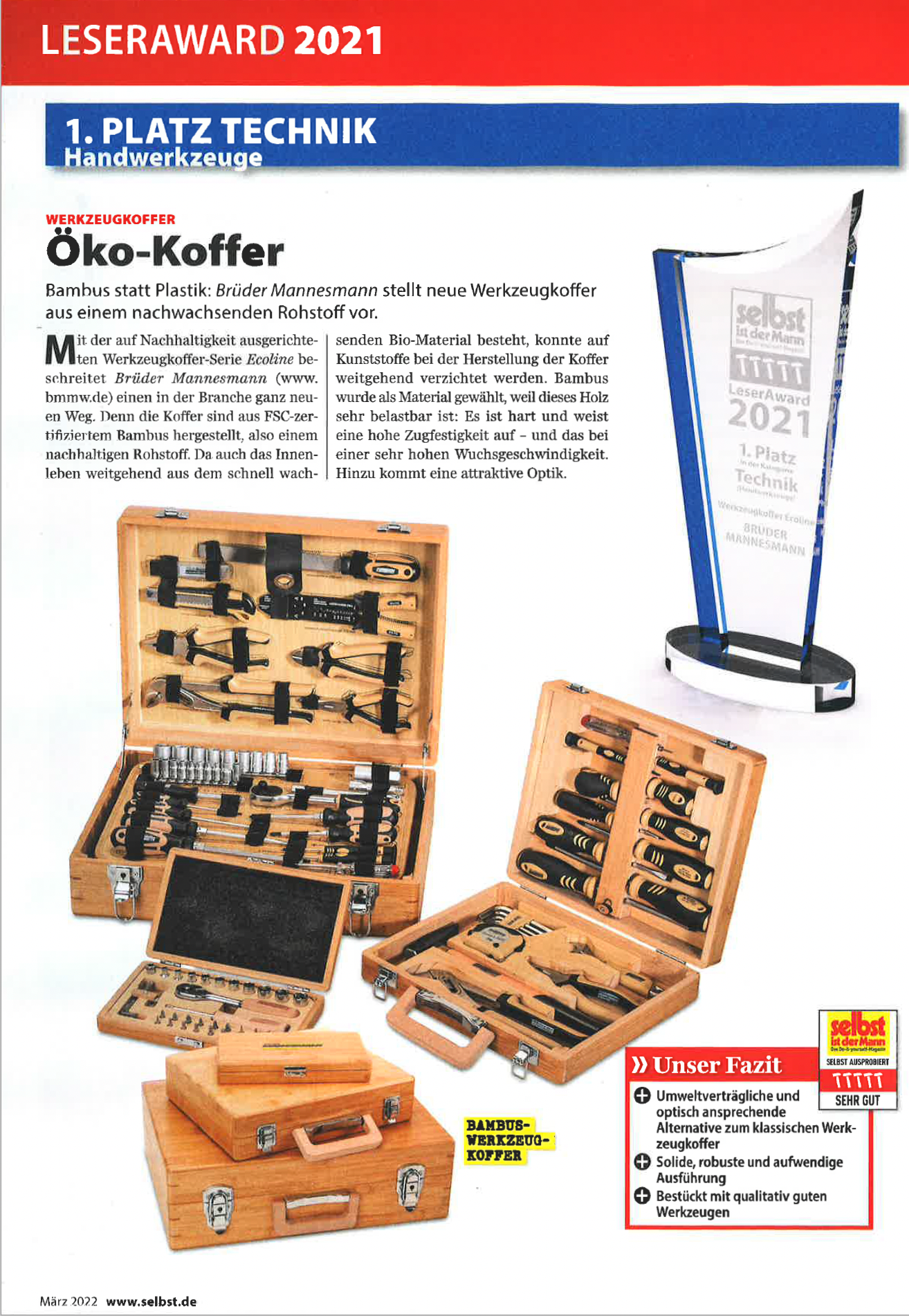 Eco- Line 1. Platz des "Selbst ist der Mann" Leseraward 2021