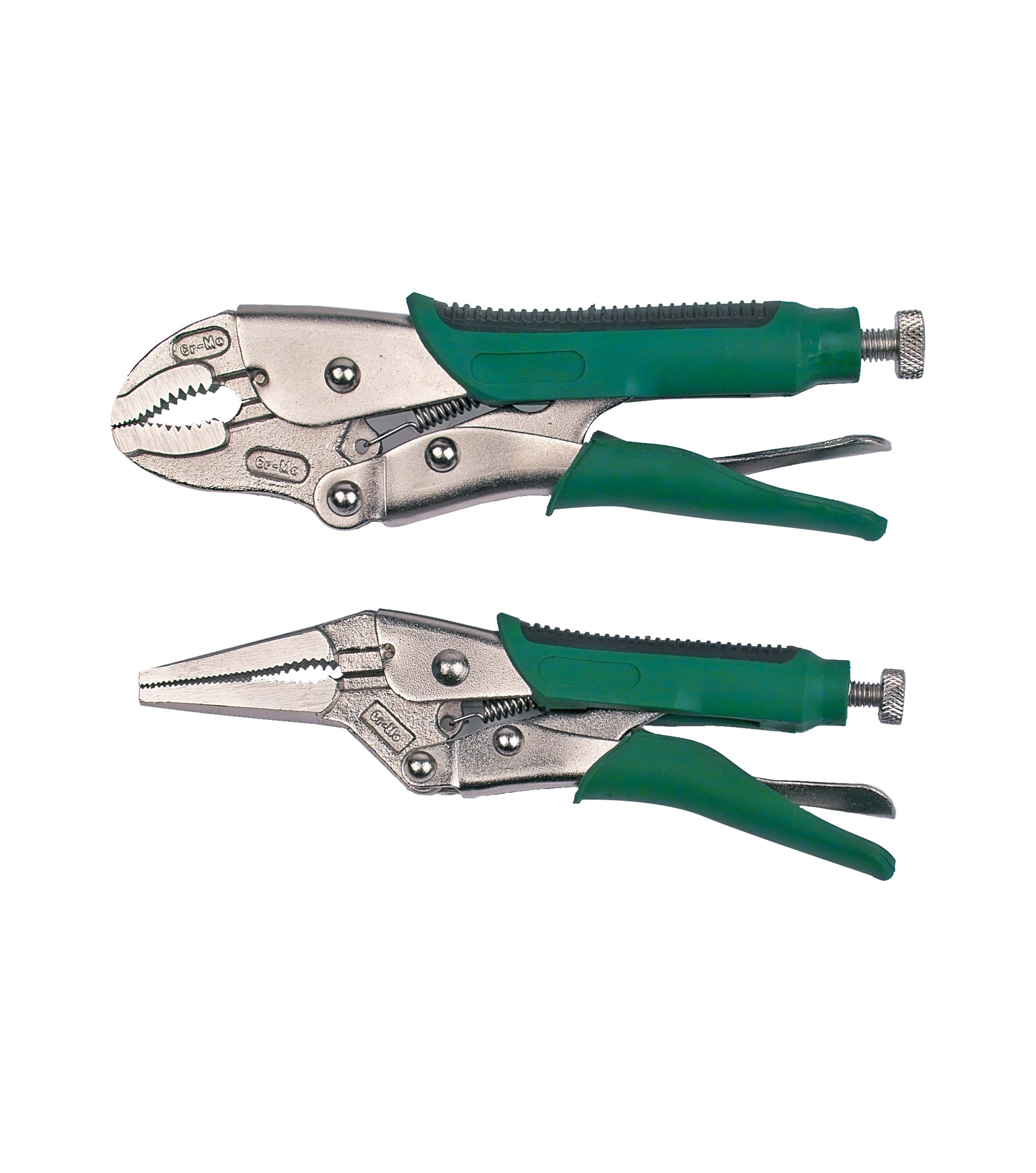 Locking pliers set, 2 pieces.