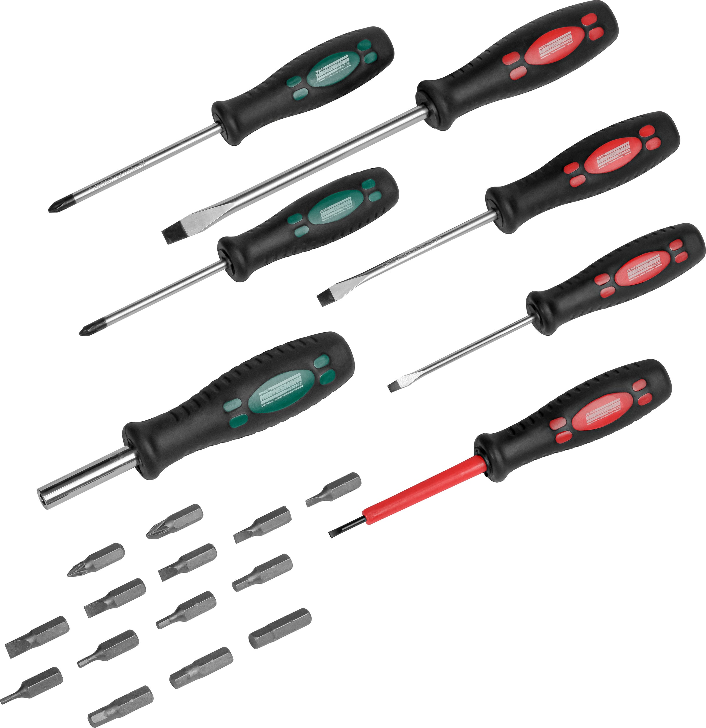 Screwdriver set 21 pieces, with bits