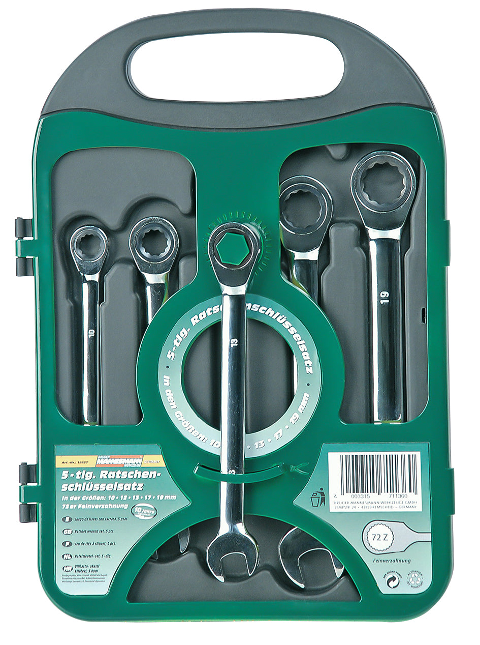 Gabel-Knarren-Ringschlüsselsatz 5-tlg.