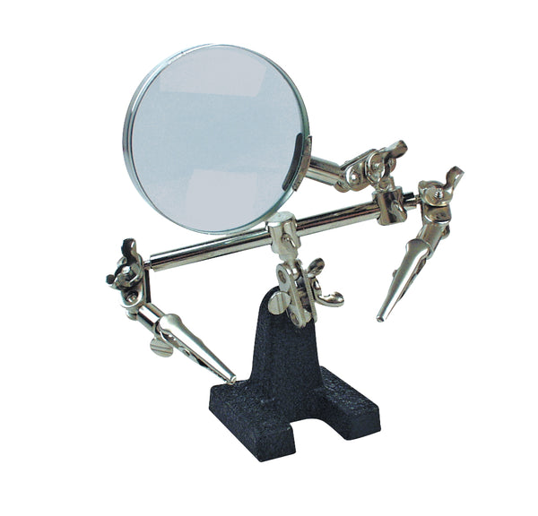 Third hand with magnifying glass