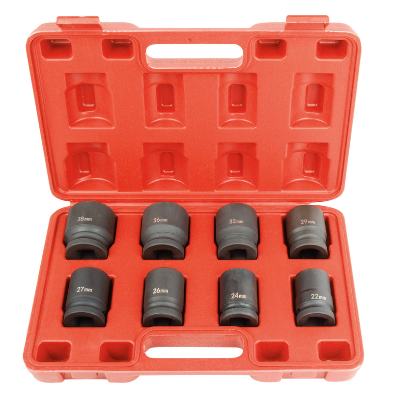 Impact socket set 3/4" 8 pieces in a box
