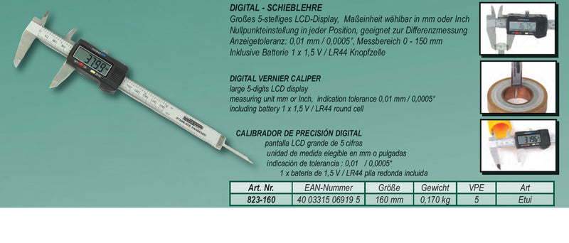 Electronic digital caliper, 150 mm