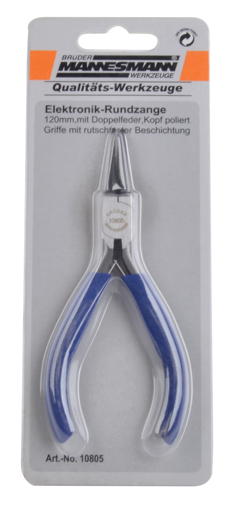 Electronics round nose pliers 125 mm