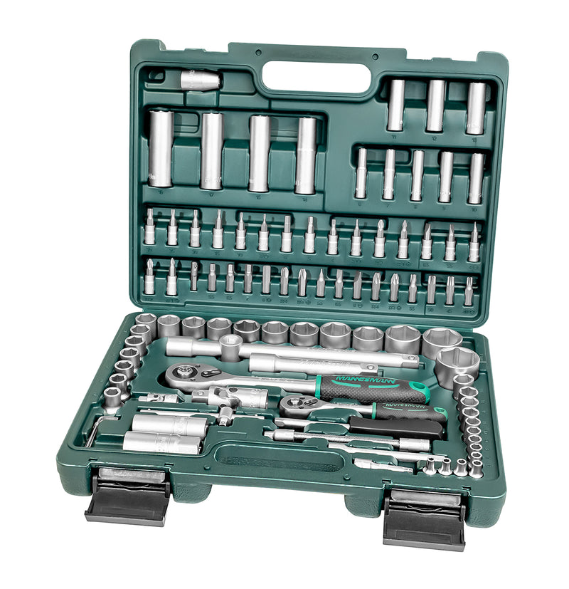 Socket wrench set 94 pieces. 1/4"+1/2"