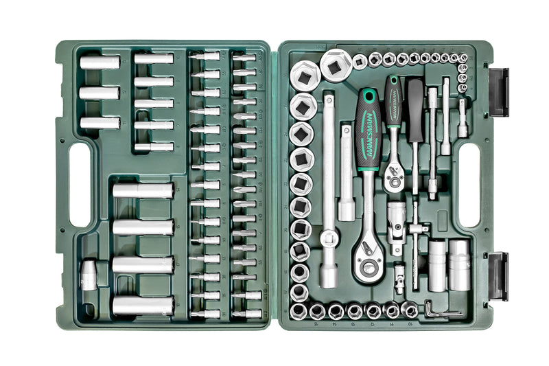 Socket wrench set 94 pieces. 1/4"+1/2"