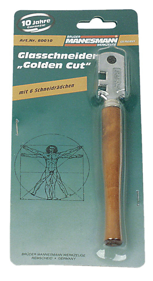 Glasschneider "Golden Cut" mit 6 Rädchen