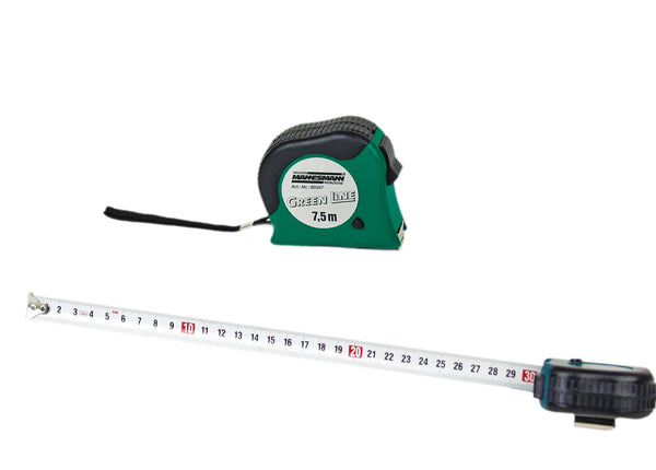 Tape measure 7.5 mx 25 mm, green/black housing