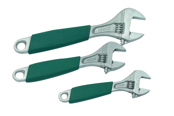 Adjustable wrench set, 3 pieces, 6-8-10"