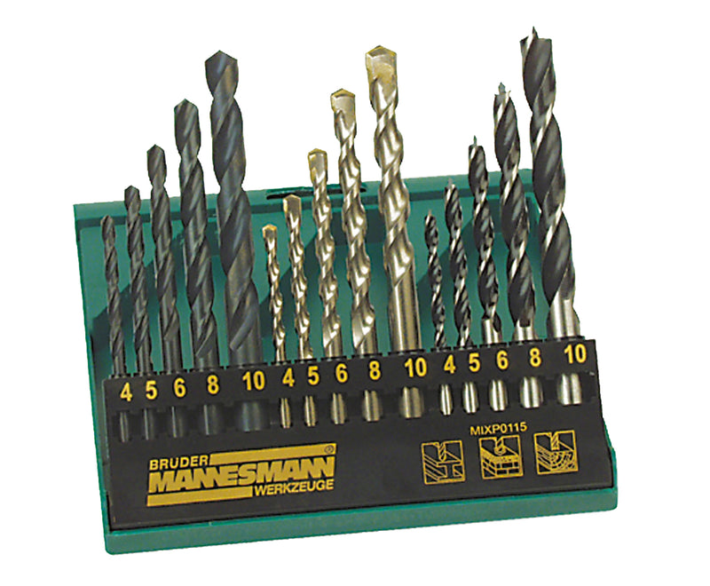 Professional combination drill set, 15 pieces.