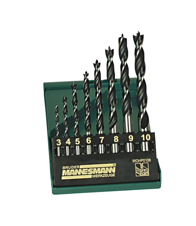 Professional wood drill set, 8 pieces.