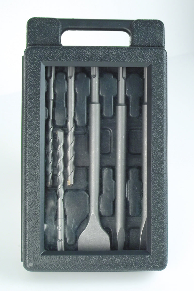 SDS drill and chisel set, 7 pieces.