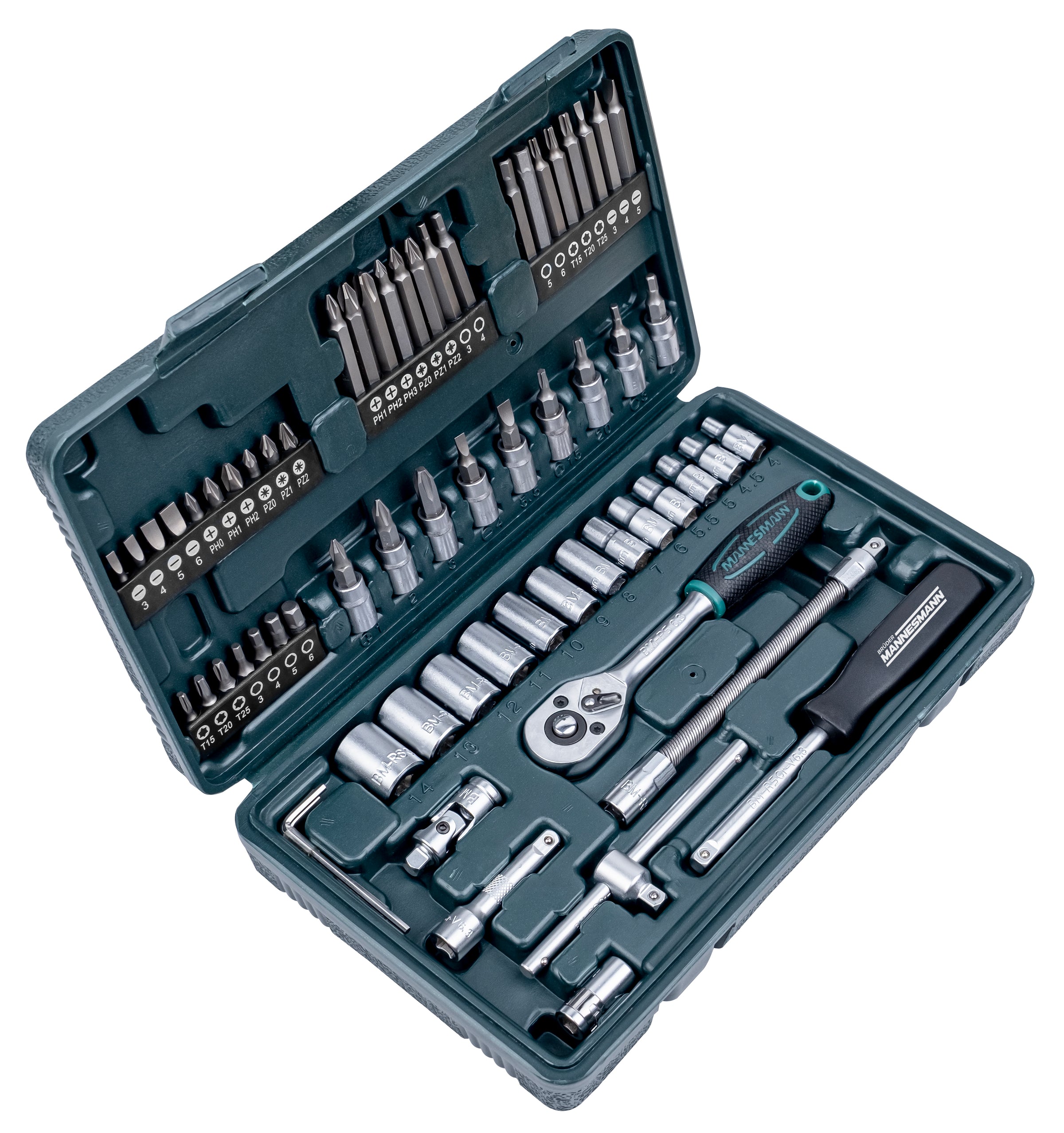 65-tlg. Steckschlüsselsatz 1/4"