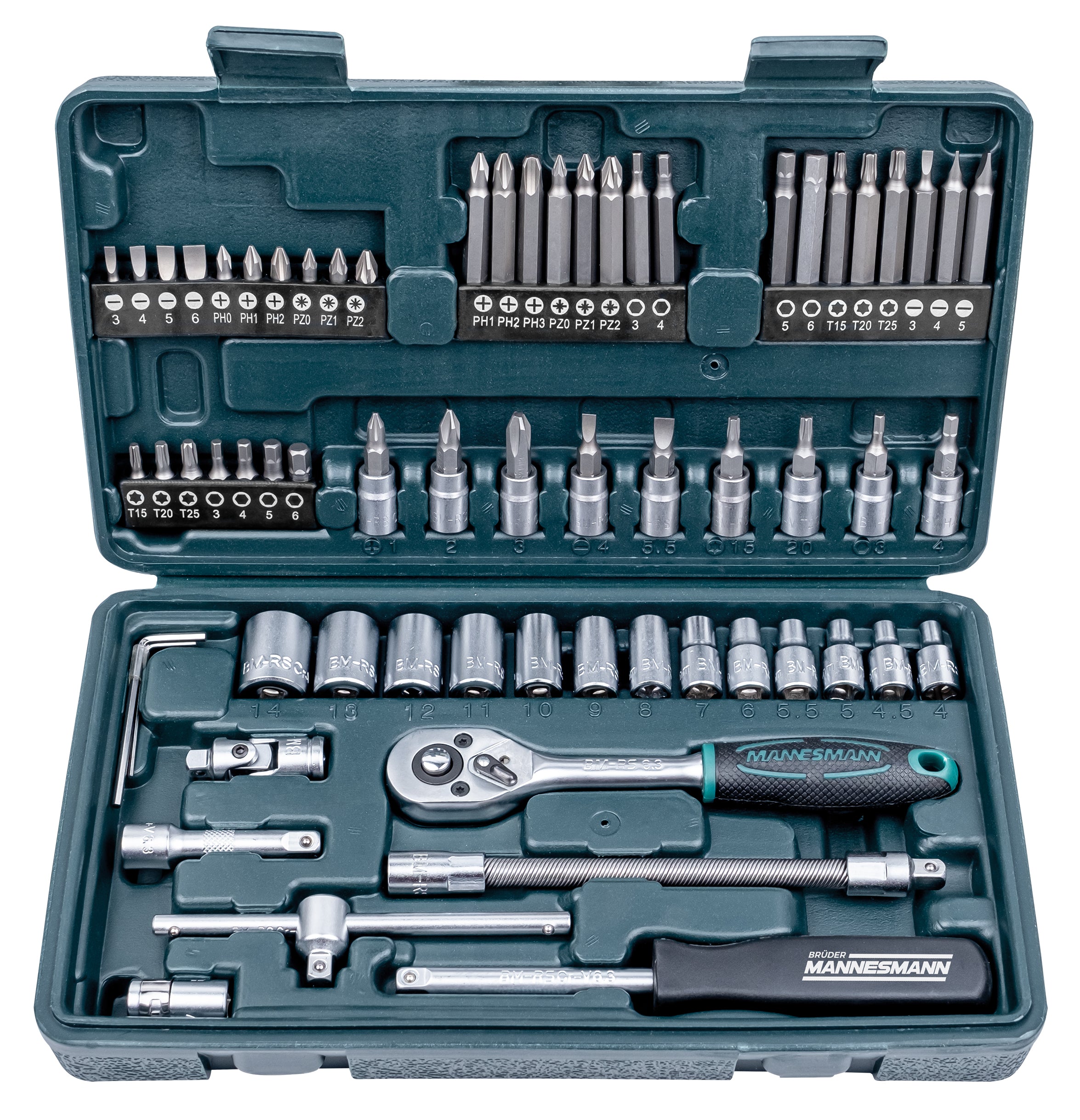 65-tlg. Steckschlüsselsatz 1/4"