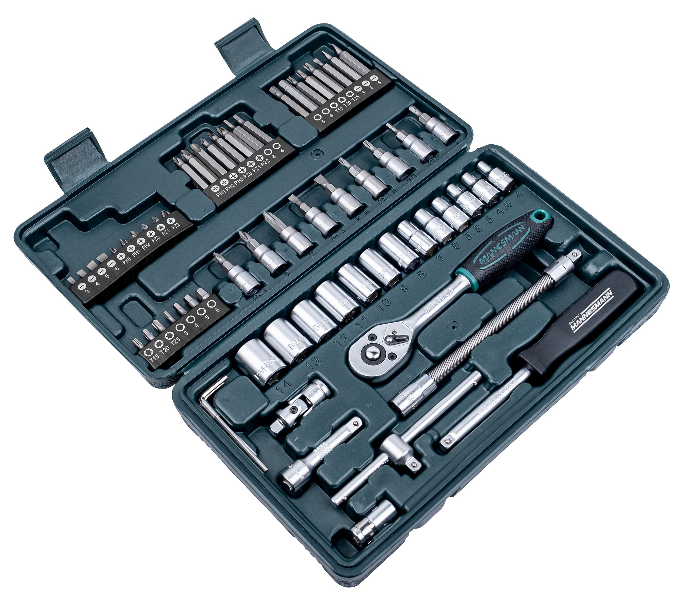 65-tlg. Steckschlüsselsatz 1/4"