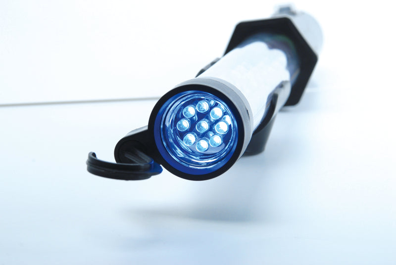 Cordless work lamp with LEDs