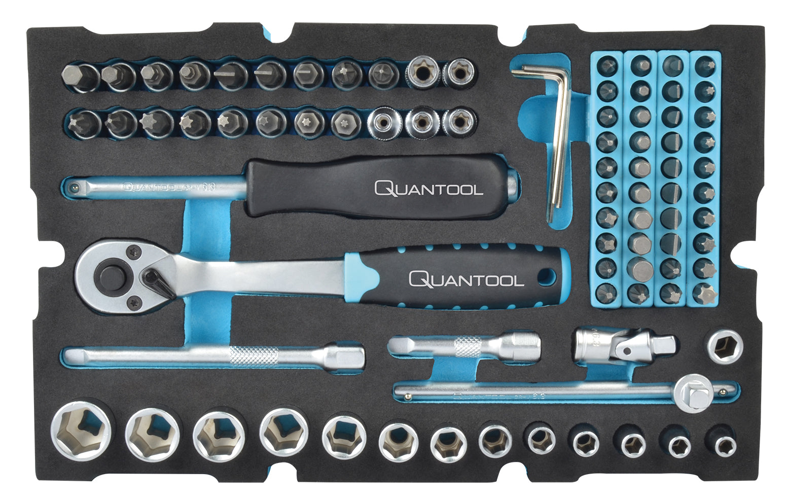 QUANTOOL -  Steckschlüsselsatz 85-tlg., 1/4" - passend zu Quantool L-Boxx Mini