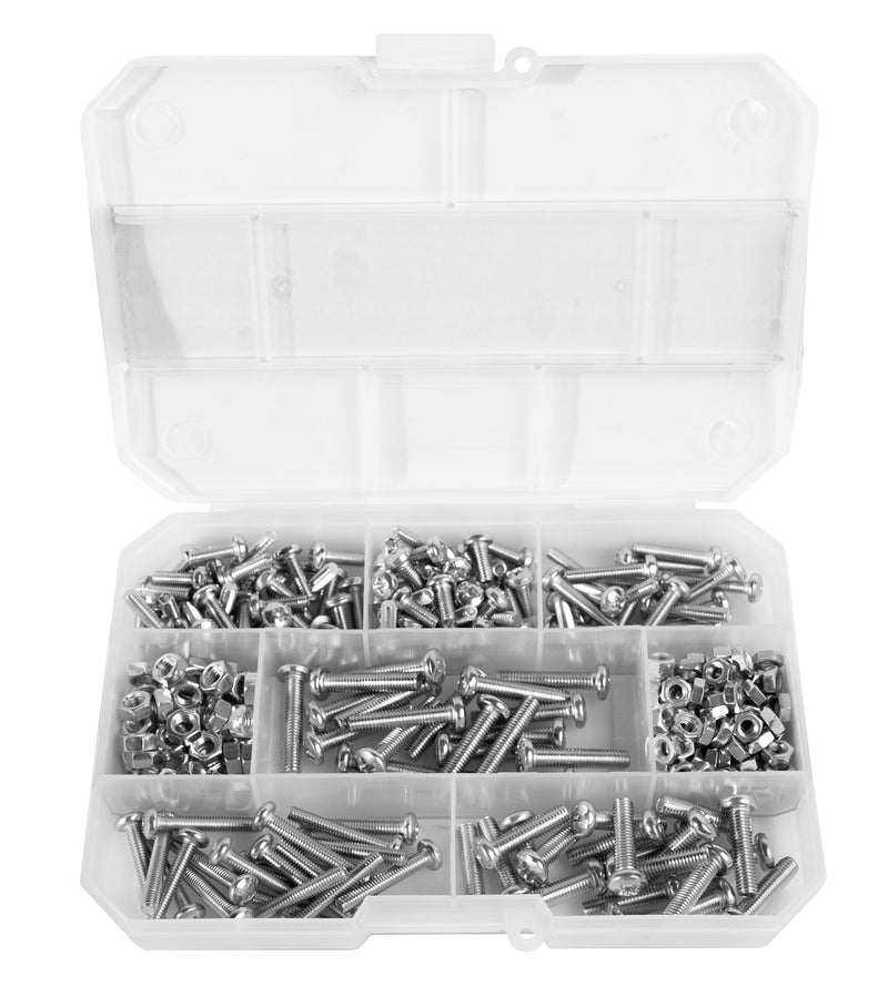 Threaded screw assortment, 290 pieces.