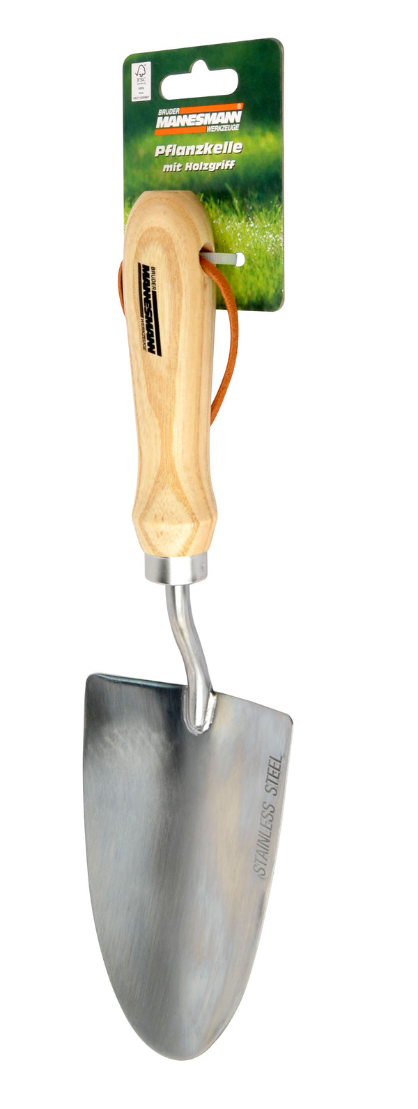Plant trowel, with wooden handle
