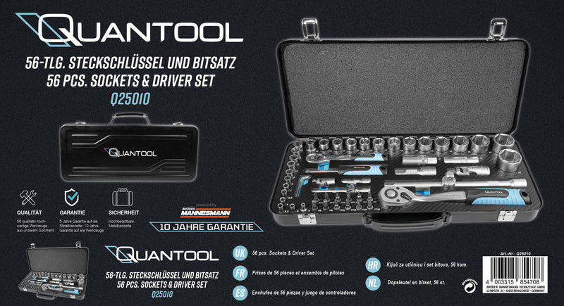 Quantool
 Steckschlüssel- und Bitsatz, 56-tlg.