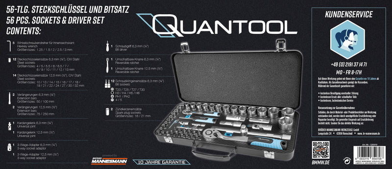 Quantool
 Steckschlüssel- und Bitsatz, 56-tlg.