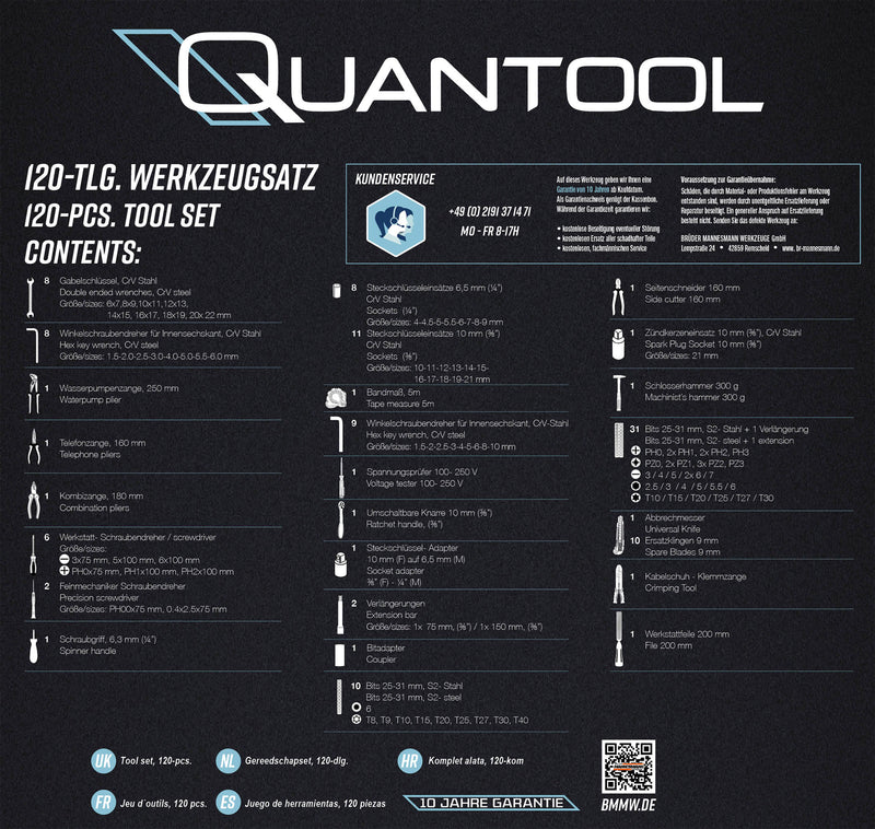 QUANTOOL - Werkzeugsatz, 120-tlg.