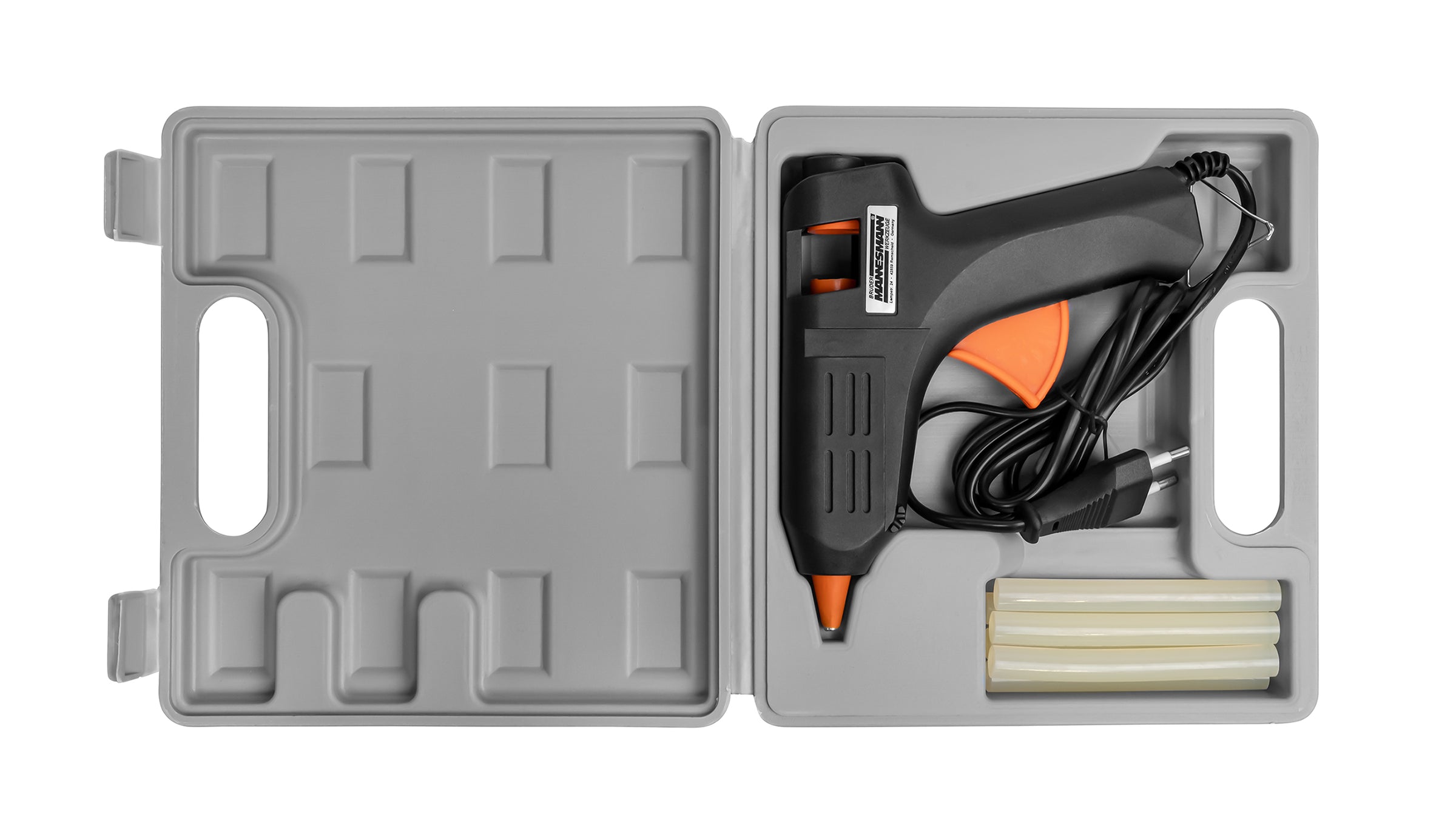 Hot glue gun with sticks in the case
