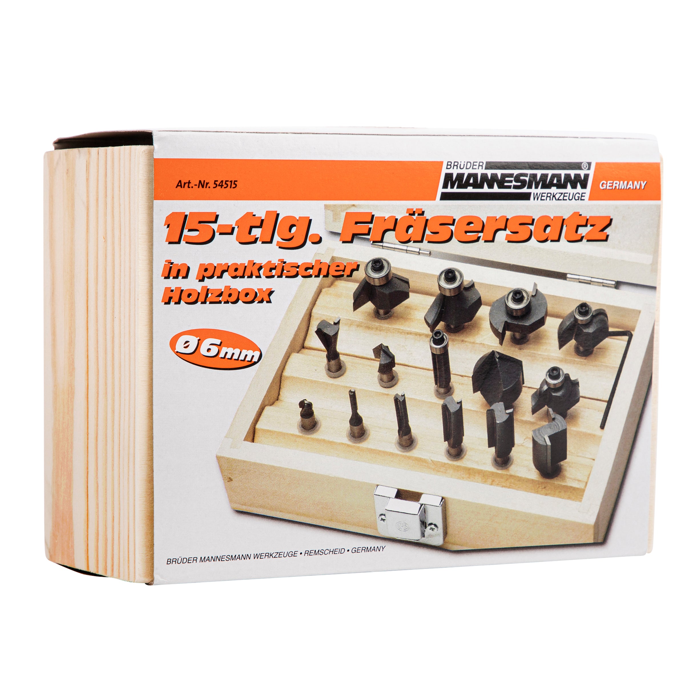 15 pcs. Milling cutter set with 6 mm shank