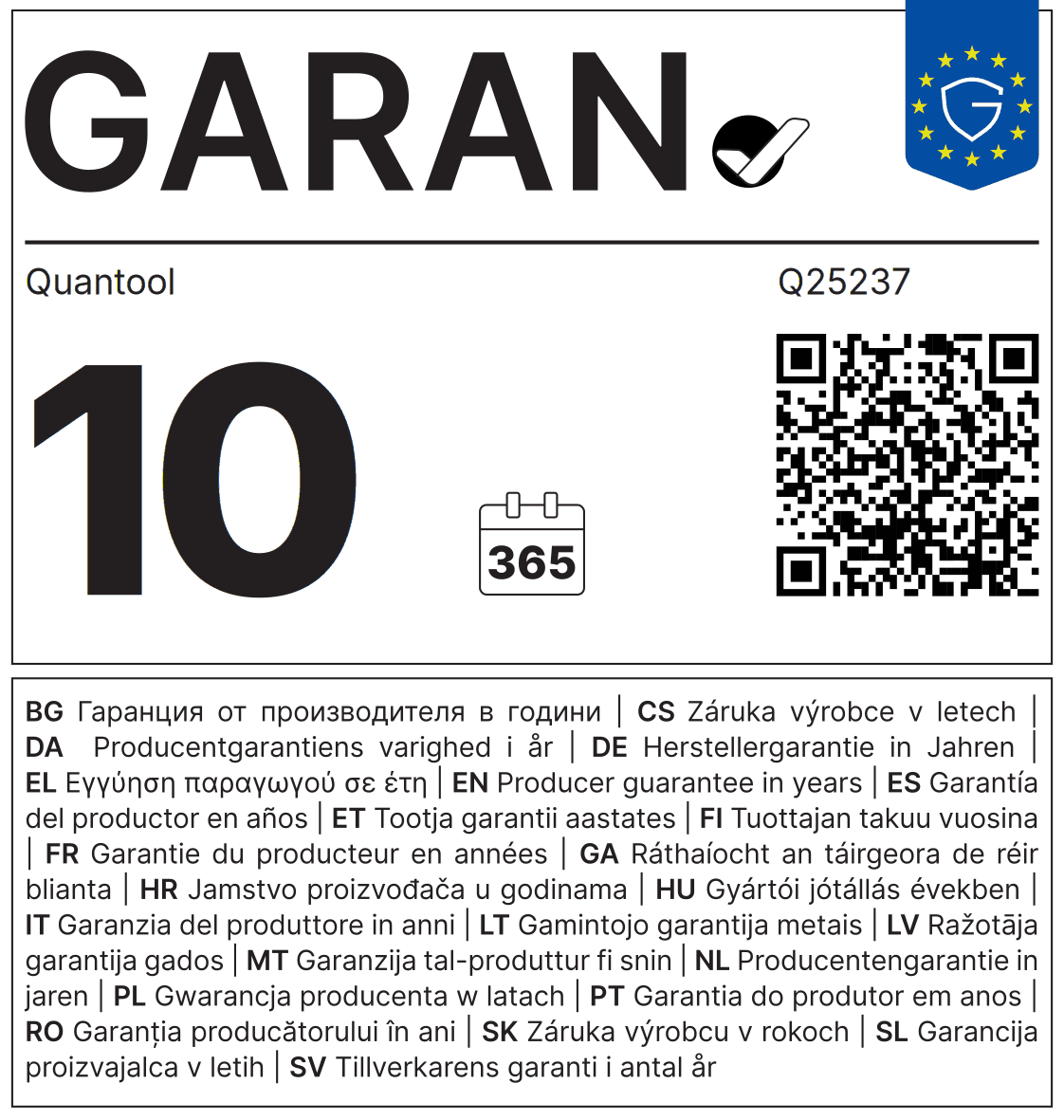 EU-GARAN-Label: 10 Jahre Herstellergarantie