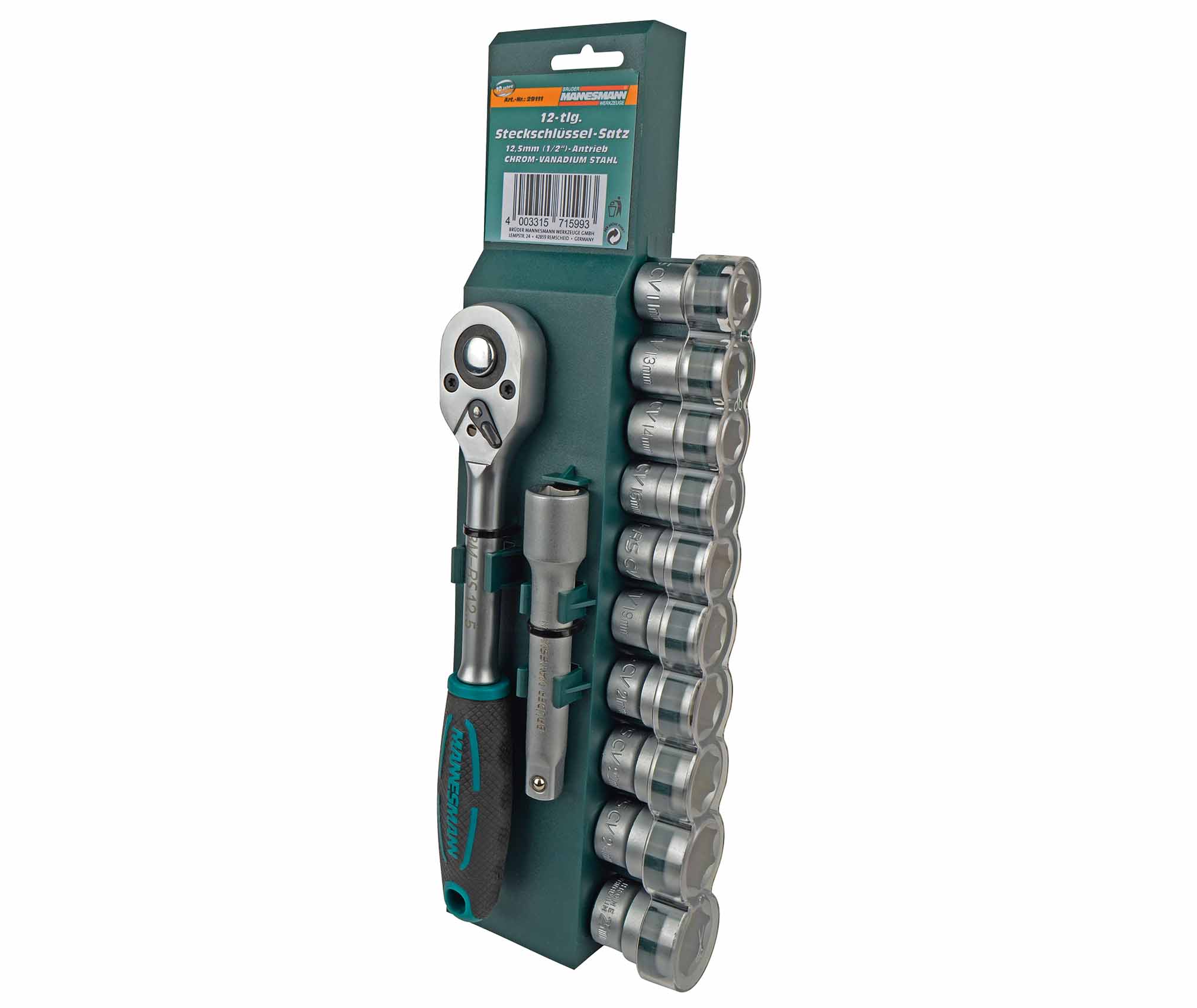 Steckschlüsselsatz 1/2", 12-tlg.